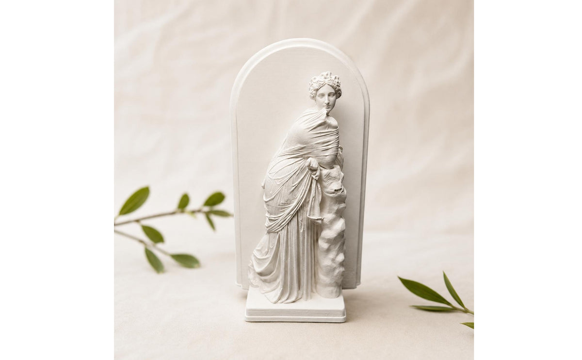 Classical Deity Sculpture Draped Robes Deity Statue Antique Look Plaster Style Ornament