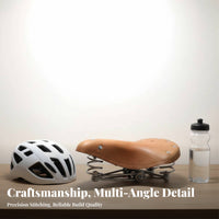 Vintage Leather Bike Saddle Comfortable Retro Cowhide Bike Cushion