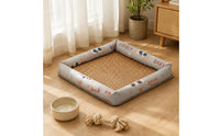 Summer Pet Mat Soft Cooling Dog Bed Mat Ice Silk Cooling Pad Safe Material Woven Pet Sleeping Pad Portable for Small Dogs