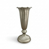 Retro Trumpet Vase Scalloped Ribbed Vase Tall Decorative for Florists, Wedding Planners