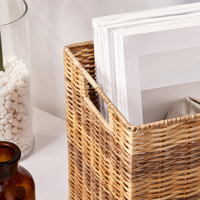 Nordic Style Handwoven Storage Basket 32x28x30cm Foldable with Handle Toy Laundry Basket