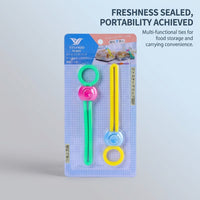 2 Pack Colorful Food Bag Sealing Ties for , Reusable Multi-Functional Bag Pins for Home Cooks, Twist Tie Clips for Snack Storage and Organization