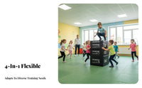 4 Pieces 4-Piece Foam Activity Blocks Soft Fabric Cover 4-Piece Sectional Vaulting Box adaptable and adaptable Design Gymnastics Training Set for Babies
