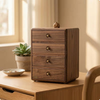 Jewelry Organizer with Drawers 4-Drawer Jewelry Cabinet Wooden Desktop Chest for Dressing Table, Vanity, Desk