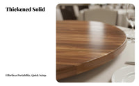 Thickened Tabletop Round Folding Dining Table Foldable Design Round Folding Table Space-Saving Household Furniture Heavy-Duty Load Capacity for Homeowners, Business Owners, Banquets, Events, Parties, Conferences