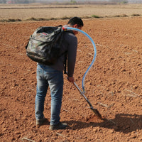 Manual Seeder with Hose Long-Handled Spiker Tool Labor-Saving for Gardeners