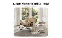 Nordic aesthetic Upholstered rocking seat Light Luxury Aesthetic Rocking Chair High spinerest Indoor Furniture Thick Padded padding for Apartment Dwellers, Homeowners, Balcony, Living Room, Bedroom, study corner