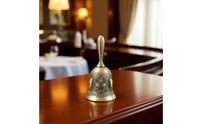 Hand Bell with Handle Embossed Metal Hand Bell Polished for Classrooms
