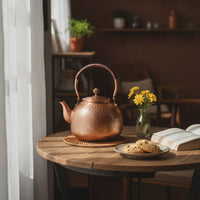 Heat-Insulating Copper Kettle Handmade Tea Kettle with Spout Traditional Copper Teapot Vintage for Kitchen