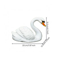 Fiberglass Floating Swan Figurine Textured Feathers Swan Pond Ornament Orange Beak Outdoor for Landscape Display