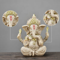 Ornate Deity Figurine Traditional Elephant Figurine Carved Elephant Statue Decorative for Desk, Shelf