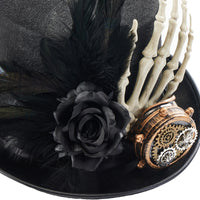 Steampunk Monocle Top Hat Lolita Gothic Skull Hand Halloween Party Hat
