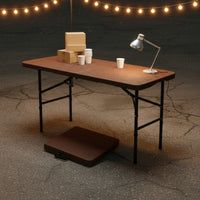 Foldable Design Plastic Folding Table Space Saving Rectangular Folding Table No Assembly Required Easy to Clean for Vendors, Campers, Outdoor, Market Stalls, Camping, Picnics