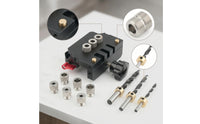 Metal Self-Centering Doweling Jig Kit Clamping Self-Centering Dowel Drill Jig Straight Holes Drilling Guide Set Adjustable for DIYers