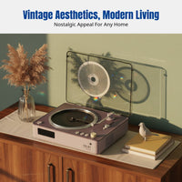 Bluetooth Speaker, Retro Vinyl-Style, Multi-Format Music Player, Home Audio