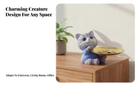 Animal Figurine Tray Multi-Functional Resin Key Holder Bowl Decorative Animal Valet Tray for Gift Enthusiasts, Homeowners, Living Room, Office