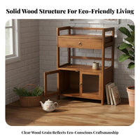 Mobile Design Rolling Tea Cart Large Capacity Multi-Tier Tea Station Spacious Countertop Living Room Storage Shelf Dust-Proof Doors for Homeowners, Adults, Office