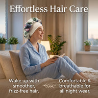 Satin Bonnet Hat for Sleeping, Lightweight Cap with EdgeLike Material Wrap for Women, Adjustable Home Cover