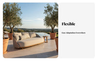 Patio Sofa and Table Set Nordic and Design Lounge Set Hand-Woven Design Outdoor Furnishing for Homeowners, Hotel Managers, Garden, Courtyard, Backyard