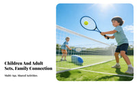 Anti-Tangle Cord Tennis Rebound Practice Aid Portable Tennis Practice Aid Set with Rebound Ball Non-Slip Grip for Parents, Outdoor, Backyard