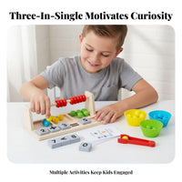 Early Education Wooden Abacus Calculation Rack Educational Gift Wooden Abacus Fine Manual Skill Development for Toddlers, Classroom, Daycare