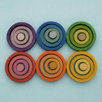 Wooden Disc Stacker Sensory Color Disc Puzzle Fine Motor Skills Child-Centered Stacking Toy for Preschoolers, Kindergarten Kids, Daycare
