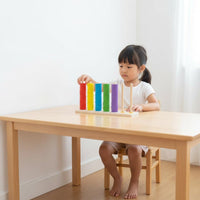 Educational Counting Frame Early Learning Color Sorting Toy Hand-Eye Coordination Rainbow Stacking Rings for Young Children, Kindergarten