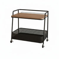French Vintage aesthetic dual-level Oval Trolley Mobile Design Serving Cart effortless Rolling casters Side Table Multi-Functional for Homeowners, Apartment Dwellers, Entertainers, Living Room, Home Bar, Bedroom, Kitchen