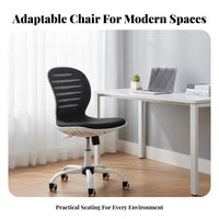 Height Adjustable Mesh rear Rolling Chair 360-Degree rotate Armless Mesh rear Rolling Chair Ergonomic Design Office Furniture Padded Seat padding for Students, Adults, Teens, Dormitory, Conference Room, Small Spaces, Bedroom