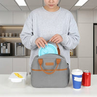 Lunch Box for School Picnic, Insulated Lunch Bags for Women with Oxford Cloth, Portable Picnic Bag and Cool Bag, Food Bag with Exterior Pocket