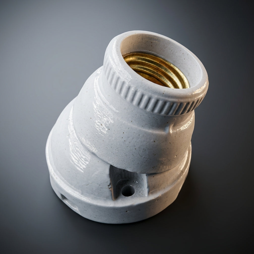 E27 Lamp Holder for Vintage Lamp DIY Lighting, Angled Surface Mount Ceramic Porcelain Bulb Holder, High Temperature Resistant 250V Home Socket