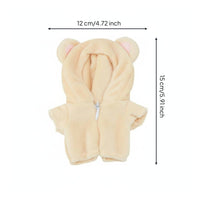 17cm Doll Outfit Cute Design Bear Doll Costume Adorable Gift Hooded Fuzzy Jumpsuit for Display