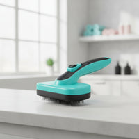 Pet Grooming Brush Hair-Release Brush with Push-Button Ergonomic for Dog Owners