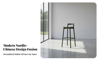 Nordic design Counter Chair with Backrest Modern Design Bar Stool Stable Base Home Furniture Built-in Footrest for Homeowners, Restaurant Owners, Adults, Kitchen Island, Cafe, Dining Room