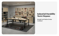 Heavy Duty Packing Table Thickened Steel Frame Double Layer Work Stable Surface and Sturdy Heavy Duty Work Bench for Mechanics, Garage, Basement