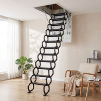 Retractable Attic Staircase Concealed Retractable Attic Ladder Heavy Duty Drop-down Overhead Ladder for Homeowners, Mezzanine