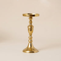 Metal Candlestick Holder Slender Candlestick Holder with Round Tray Candle Stand Decorative Elegant for Dining Table, Mantel