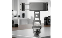 Portrait and Landscape Phone Holder with Cold Shoe Mount Adjustable Phone Mount with Cold Shoe Aluminum Alloy Non-Slip for Vloggers, Photographers