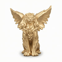 Winged Lion Sculpture Majestic Winged Lion Statue Art for Entryway, Tv Cabinet
