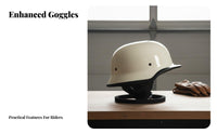 German Design Half Helmet Gender-Neutral Design Retro Breathable Impact-Resistant Headwear for Men, Women, Summer Riding, Cruising