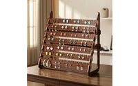 Multi-Tier Earring Holder with Notches Space-Saving Jewelry Organizer with Holes Sturdy Tabletop Jewelry Stand Elegant for Dresser