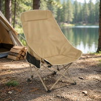 Camping Chair with Carry Bag Padded Folding Chair with Side Pocket Furniture High-Back Portable for Campers, Fishing, Picnics