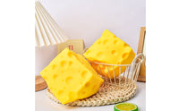 Slow Rebound Squishy Cheese Toy Yellow Swiss Cheese Squishy Molded Holes Rounded Edges