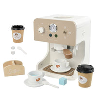 Wooden Coffee Machine Toy Learning Pretend Play  Smooth Edges Coffee Maker Playset for Preschoolers