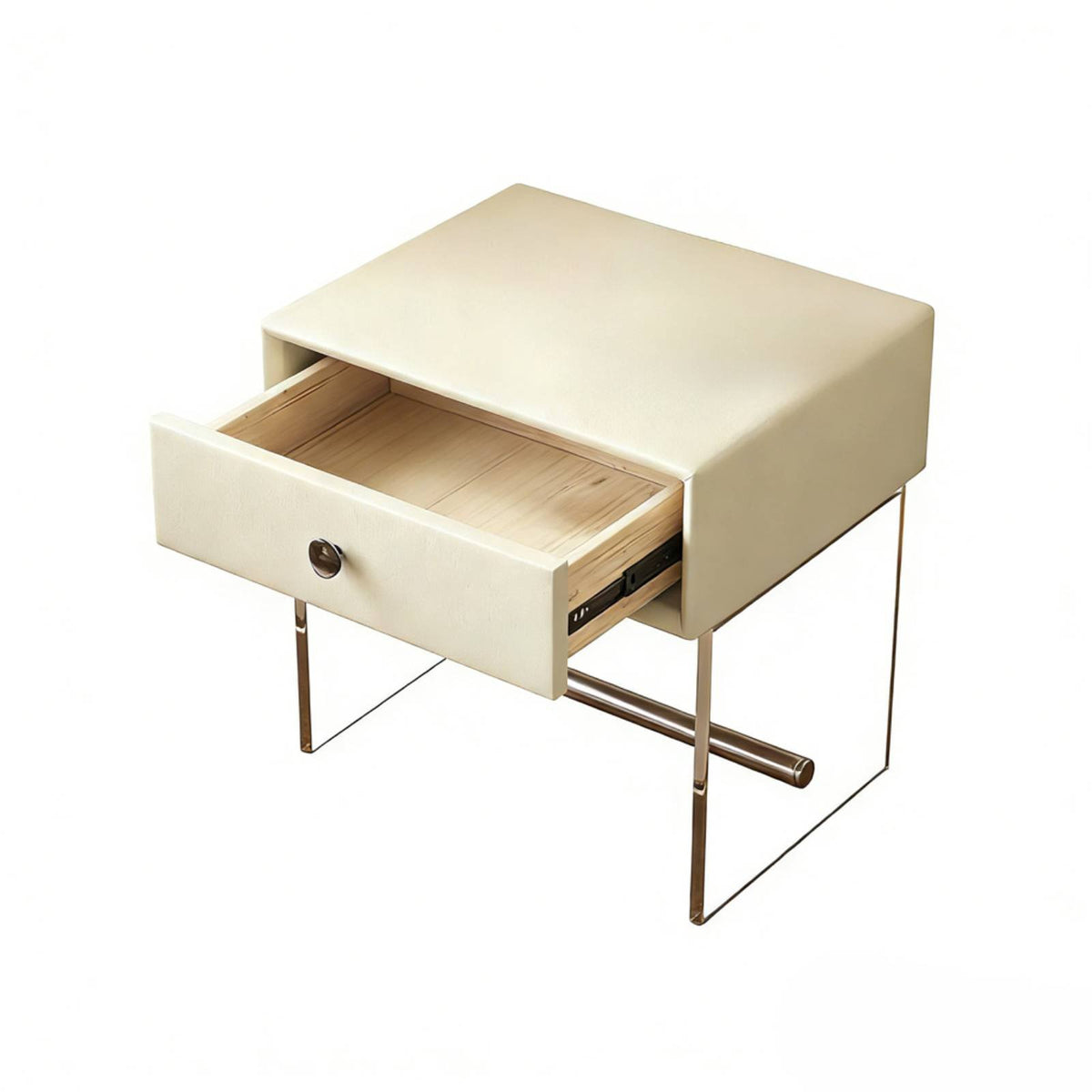 Transparent Design Sofa Side Table Minimalist design Waterfall Side Table Space-Saving Nightstand Sturdy Construction for Apartment Dwellers, Homeowners, Students, Bedroom, Small Spaces, Living Room, Office