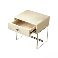 Transparent Design Sofa Side Table Minimalist design Waterfall Side Table Space-Saving Nightstand Sturdy Construction for Apartment Dwellers, Homeowners, Students, Bedroom, Small Spaces, Living Room, Office