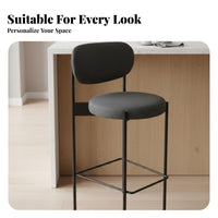 Nordic Design Upholstered High-Back Stool With Backrest Counter Chair Modern Design Home Furniture Elegant Aesthetic for Homeowners, Bar Owners, Adults, Cafe, Restaurant, Reception Area, Kitchen Island