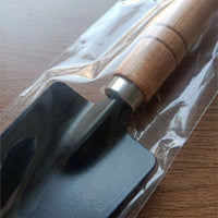 Narrow Digging Tool, Tempered Steel Soil Loosening Tool with Long Wood Handle, V-Shaped Blade Trench Digger for Delicate Plants
