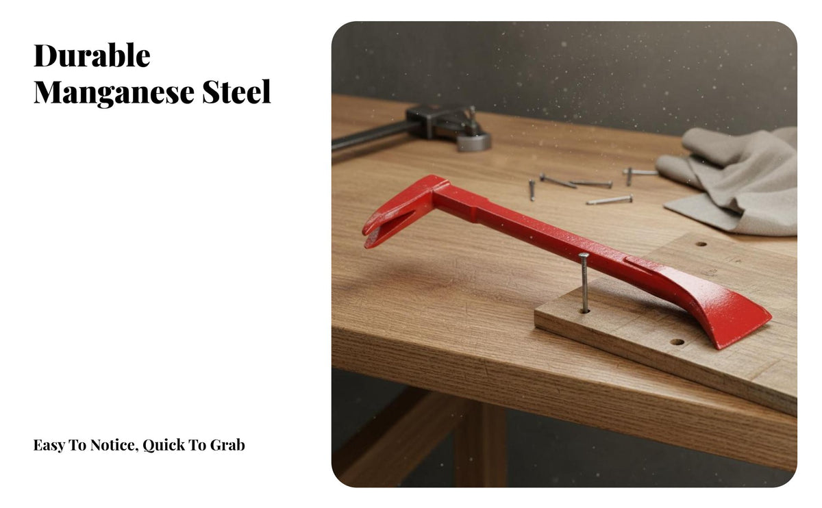 Industrial Grade Double Head Nail Puller Labor-Saving High Carbon Steel Portable Construction Single-Piece Forged for DIY Enthusiasts, Professionals, Woodworking, Emergency Rescue, Demolition, Home Renovation