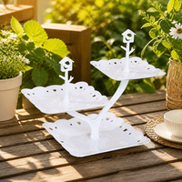 Tiered Serving Stand, Matte White Cupcake Stand for Coffee Table, Premium Dessert Display Stand, Creative Food Risers for Afternoon Tea